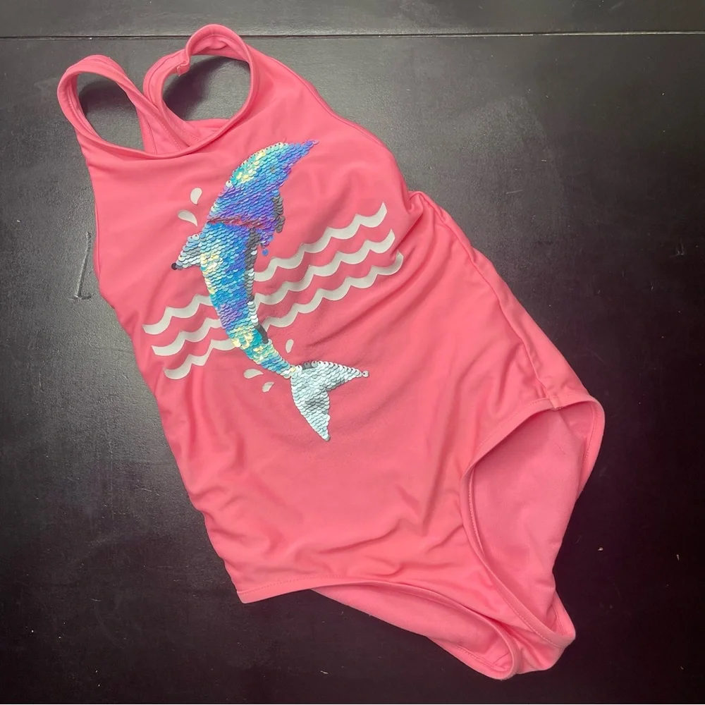 💕Bundle 3 of $20 Gap Kids Pink Sequin Dolphin Kids Swimsuit